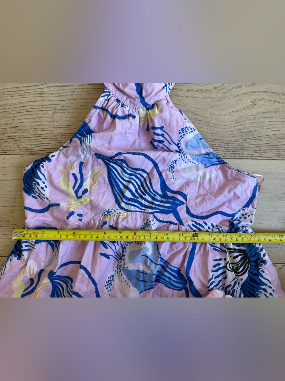 ANTHROPOLOGIE Sarah Gordon Tiered Halter Midi Dress Lilac Floral Sz: 6 - Picture 12 of 15